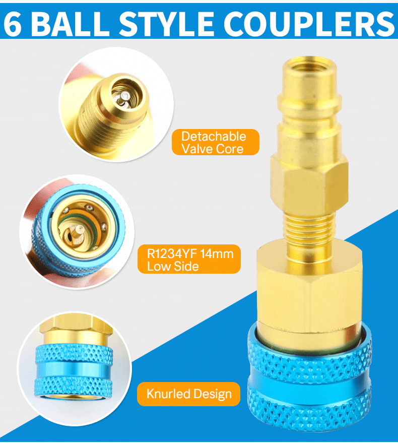 R1234Yf Quick Connector Automotive Refrigerant High and Low Pressure Connector Air Conditioning Manufacturer Wholesale Inflation Nozzle Auto Maintenance Parts