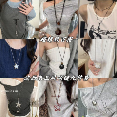 芭蕾公主风~Y2K甜美芭蕾鞋蝴蝶结项链女小众设计长款可调节毛衣链