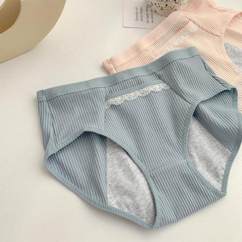 Pocket menstrual pants for women Japanese foreign trade large size mid-waist threaded pure cotton traceless girls' cotton underwear for women