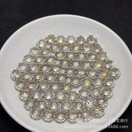 天然黄水晶切面刻面圆形魔盒强力招财晶体通透干净DIY饰品通孔