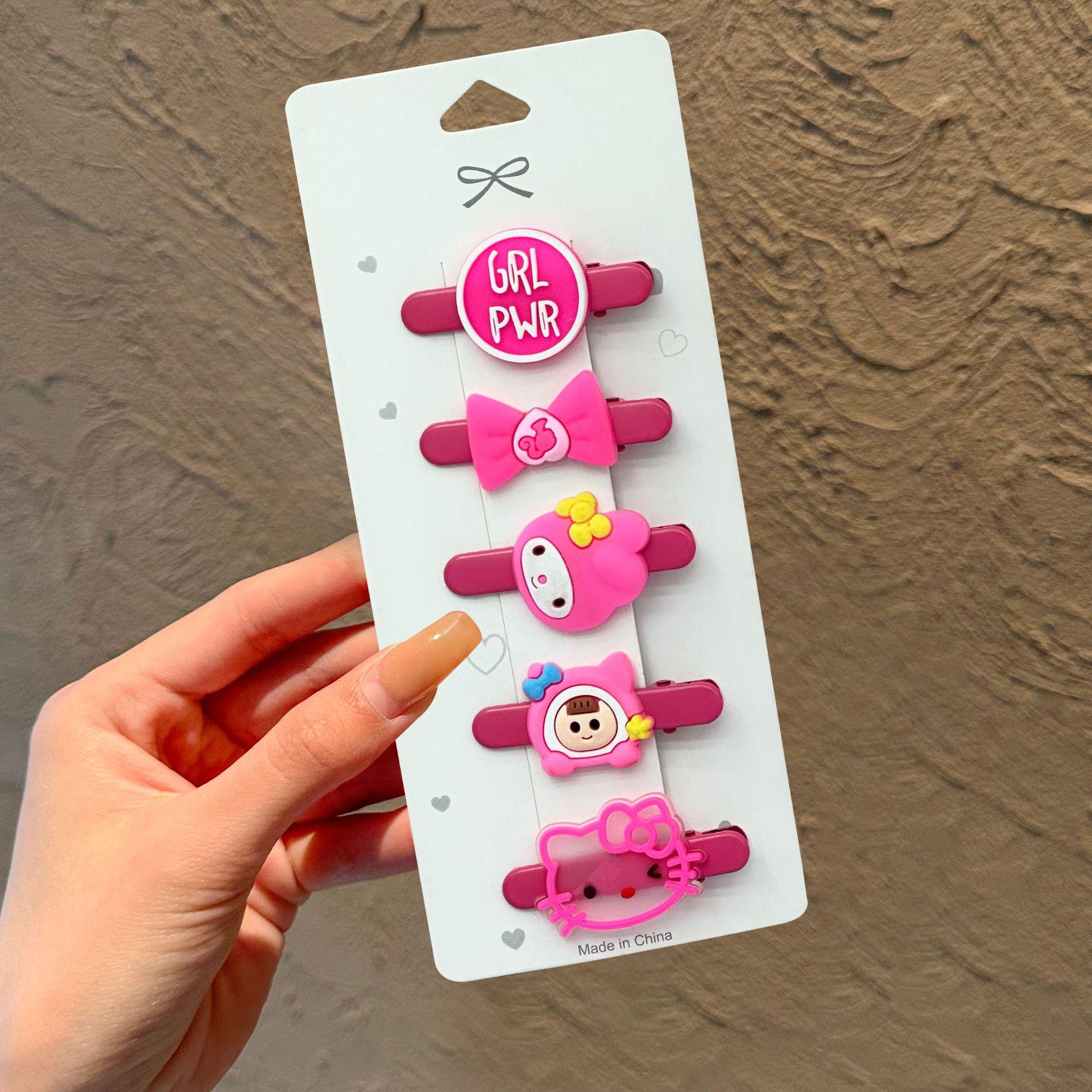 Flores dulces y lindas KT gatos arco clip de cabello princesa clip de cabello chaqueta de niña pequeña