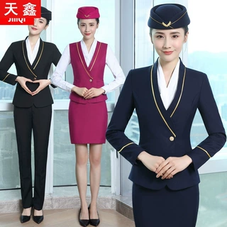 南航秋季职业套装女 时尚ol气质长袖空姐职业套装工作服现货