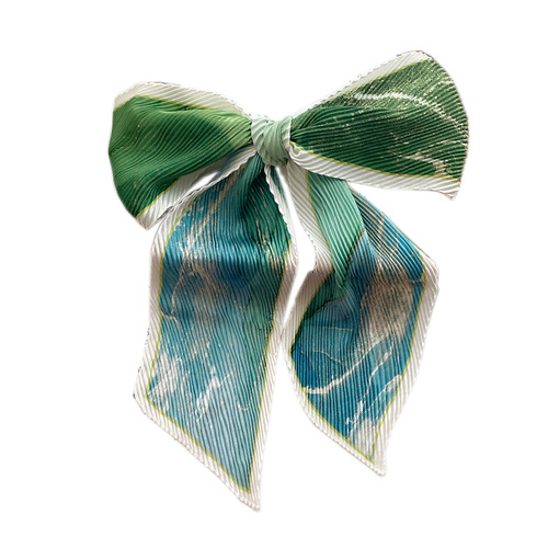 Folded long small silk scarf for women summer thin Korean style versatile decorative scarf long tied bag professional scarf