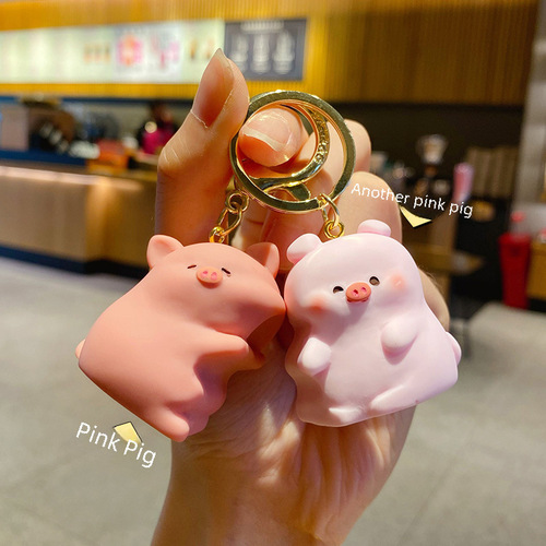 Cartoon Original Couple Keychain Cute Piggy Keychain Creative Lovely Piggy Plush Keychain Couple Bag Pendant 