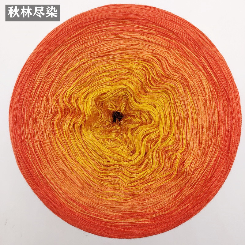 300g春夏蕾丝棉纯棉妖精线彩虹蛋糕线渐变编织毛线披肩棒针钩针线|undefined