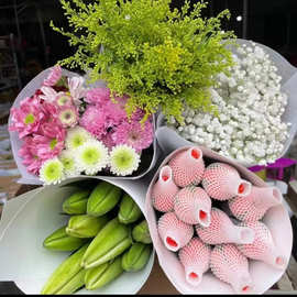 鲜花带花苞百合玫瑰向日葵康乃馨勿忘我春花云南鲜花基地直发厂批