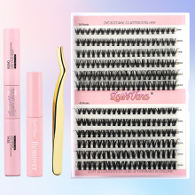 欧美跨境DIY分段式朵毛大容量假睫毛自然日常嫁接睫毛套装DIY套装