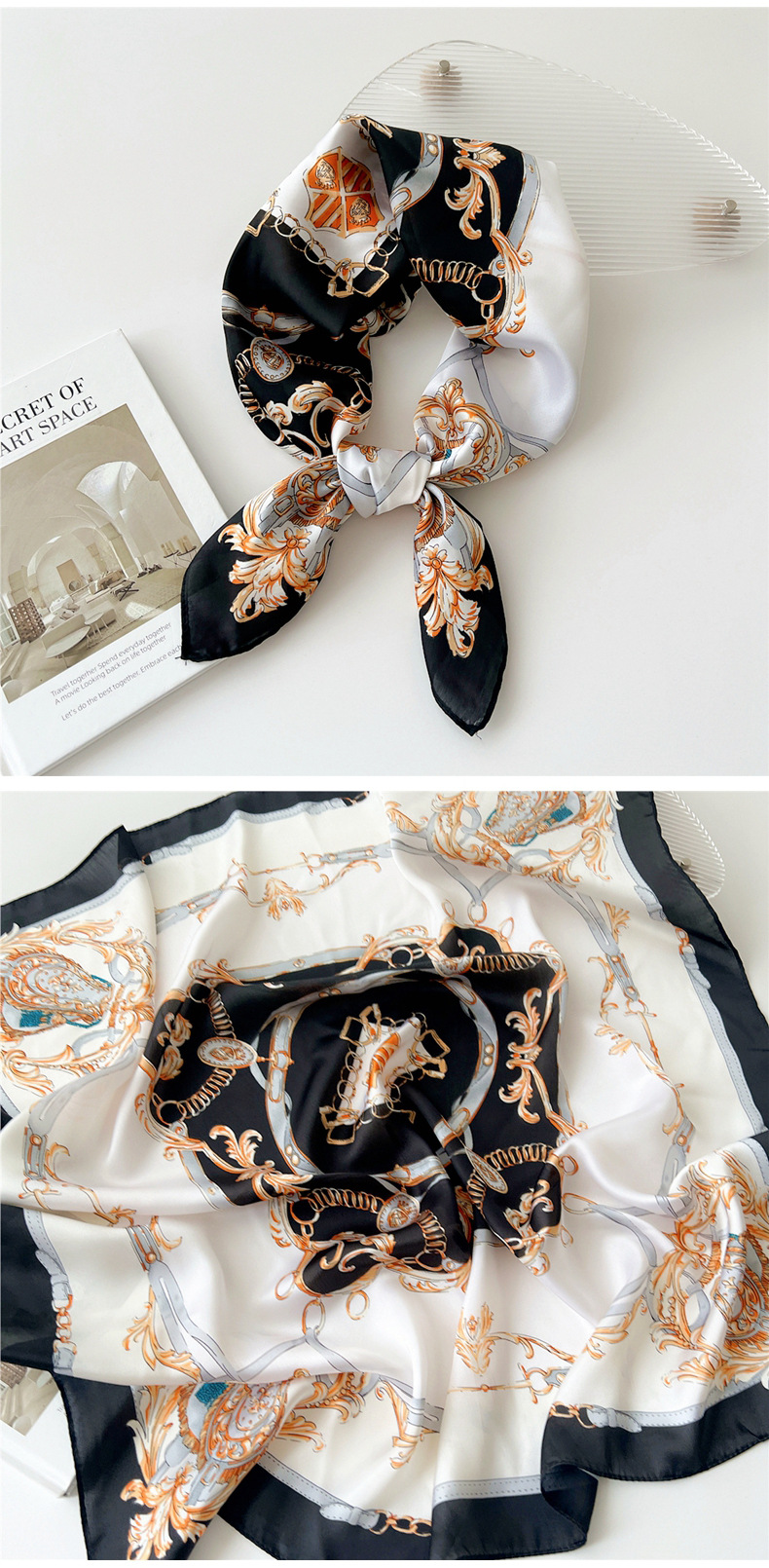 Preppy Style Style Women's Preppy Style Round Dots Polyester Silk Scarf