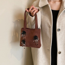 定制定做个性潮时尚皮绒手提包2024春季通勤小方包小众爆款斜挎包