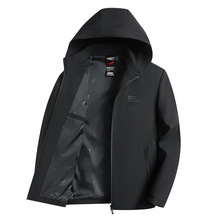 春秋款外套连帽夹克衫中老年人男士商务休闲薄款中年男装上衣透气