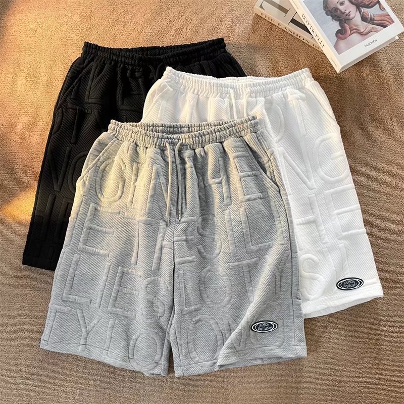 Men’s Shorts Foam Letter High Street Pants, Summer Men’s Shorts, Hip-hop Trendy Brand, Niche Design, Versatile Capris