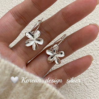 韩国ins风小众设计感耳饰品 S925纯银简约花朵耳环新潮高级感耳坠