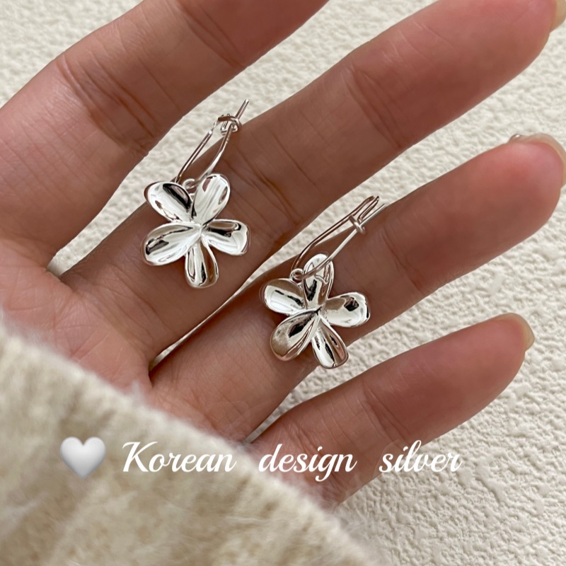 韓國ins風小眾設計感耳飾品 S925純銀花朵耳環女 新潮高級感耳墜