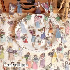infeelmePET sticker pack Heart-beating girl series INS girl account DIY material decorative stickers 30 sheets