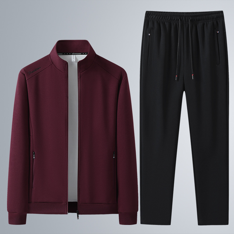 Transfronterizo de tamaño king para hombres de otoño trajes deportivos de tendencia masculinos sueltos y pantalones casuales de dos piezas