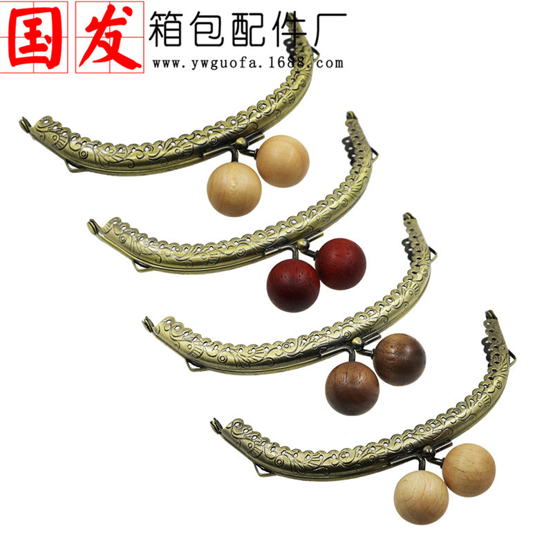 12.5cm arco dragón-fénix flor de encaje de madera oro 20MM madera maciza perlas de dulces japonesas 4 colores opcionales