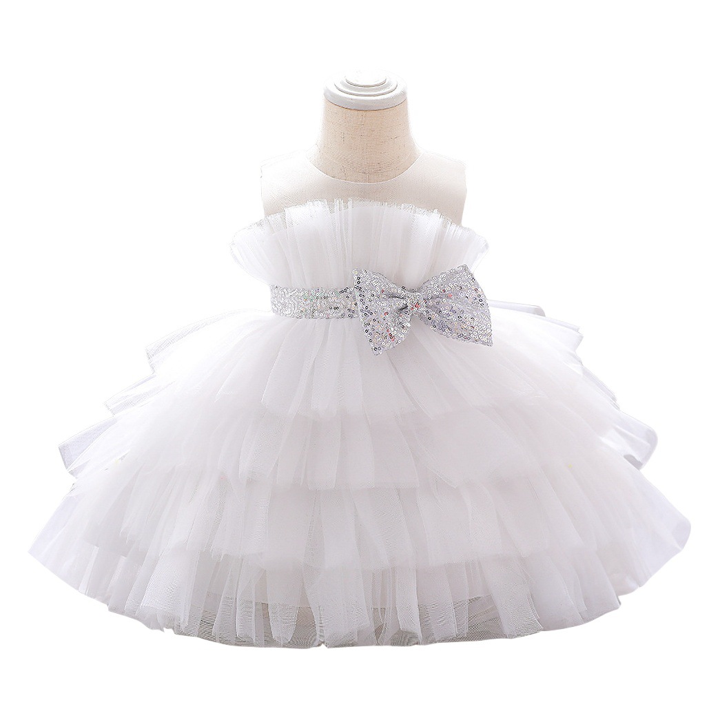 European and American children's dress gauze puffy princess dress baby girl's birthday dress banquet dress