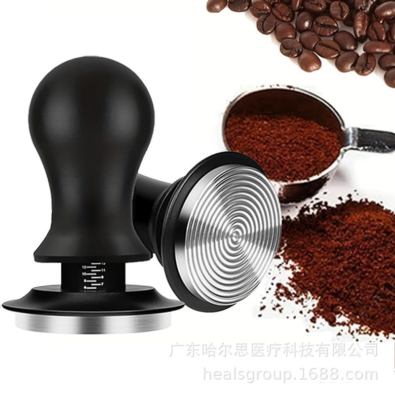Coffee Press 51 Constant Pressure Elastic Espresso Powder Hammer Stainless Steel Threaded Bottom with Adjustable Scale Coffee Press 51 Constant Pressure Elastic Espresso Powder Hammer Stainless Steel Threaded Bottom with Adjustable Scale