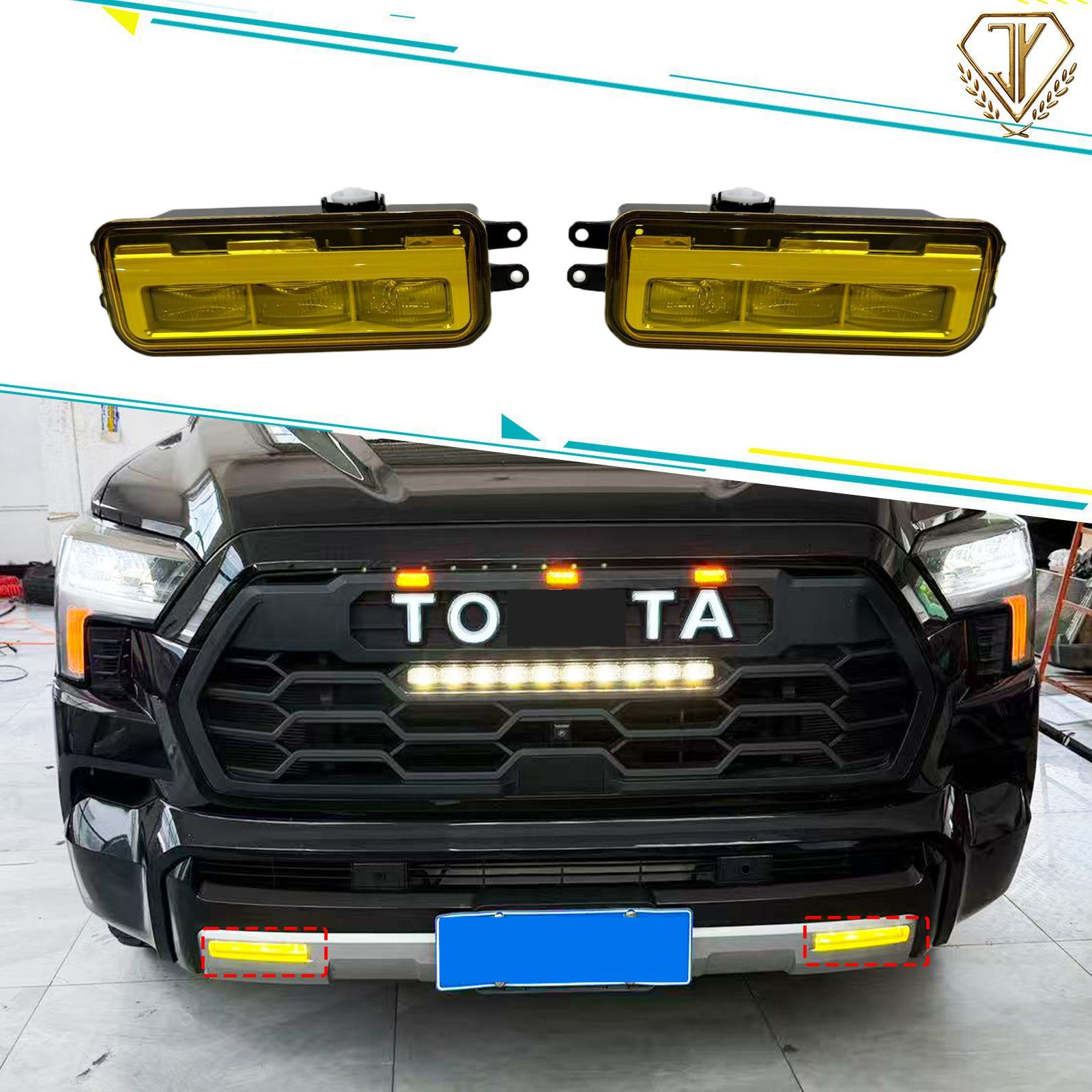 2022+ Toyota Sequoia Low-End Fog Lights (Yellow Light)