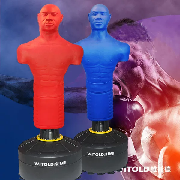 Professional Silicone Human Shaped Sandbag Tumbler Vertical Human Shaped Sandbag Boxing Fighting Training Equipment Vent Dummy