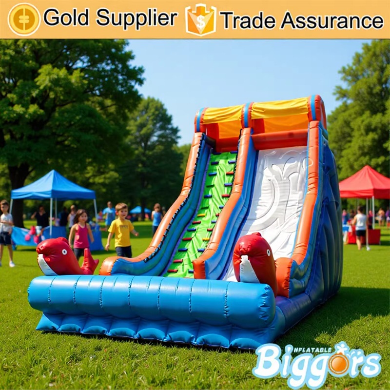 Outdoor Commercial-Grade Inflatable Trampoline with Large Slide Toy, Export Quality, Cross-Border E-Commerce, Outdoor Use