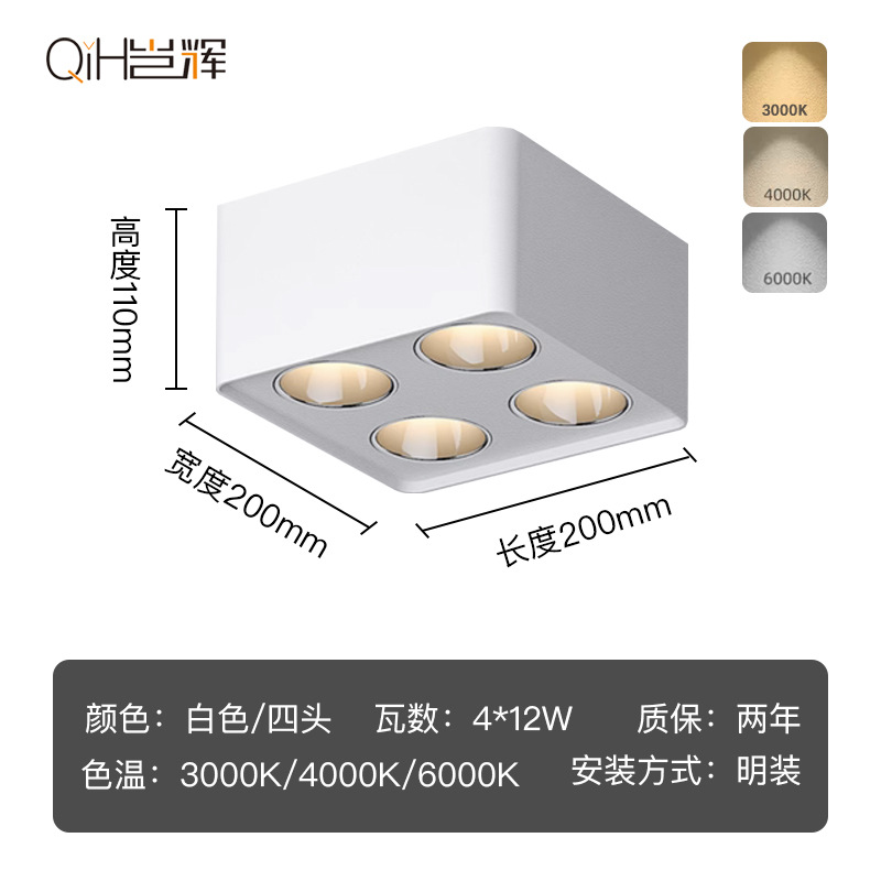 Spotlight de techo led de montaje abierto lámpara de techo COB spotlight luz de entrada pasillo entrada balcón luz del pasillo
