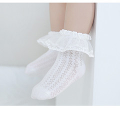 夏季網眼薄款淑女蕾絲花邊兒童短襪 女童公主襪寶寶可愛透氣襪子