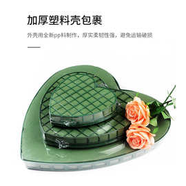 花伴影带泥桃心吸盘婚车头车装饰资材心形花泥吸盘插花爱心装饰车