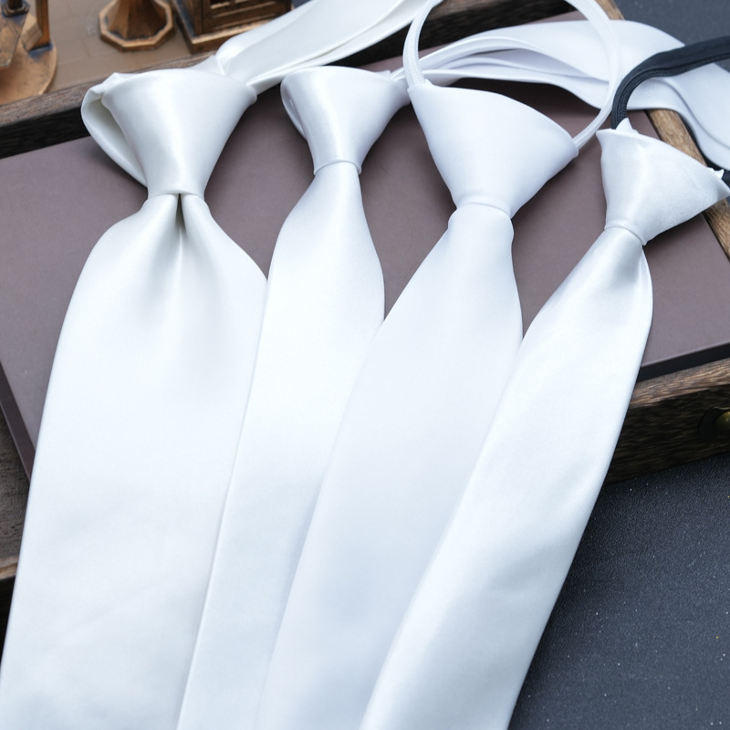 Pure White Tie Male Father's Day DIY Graffiti Painting Hand-made Free-made Zipper 5CM7CM8CM Decorative Tide