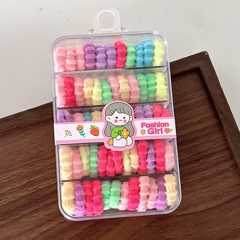Banda de goma para niños en caja banda de cabello para niños banda de cabello para niñas banda de goma para niñas lazo de pelo para bebés no duele el pulgar del cabello image 69