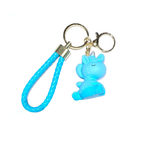 Cartoon dreamy resin unicorn keychain creative cute car keychain ins female schoolbag pendant jewelry