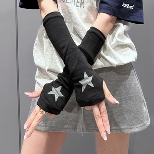 Y2K Star Sleeves Y2K Gloves Female Japanese Style Sexy Female Arm Guards Dark Sun Protection Punk Style American Cosplay