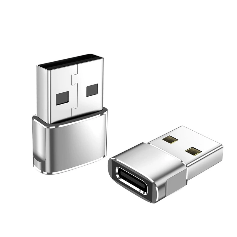 Алюминиевый USB -> TYPE-C адаптер (переходник) с USB на Type-C, адаптер A -> C (Type-C гнездо)