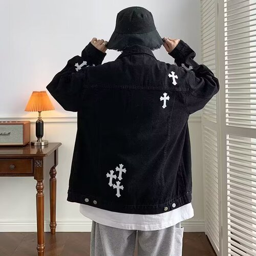 Autumn New Men's Denim Jacket Trendy Brand Japanese Retro Loose American Wash Street Style Casual Fashion Jacket