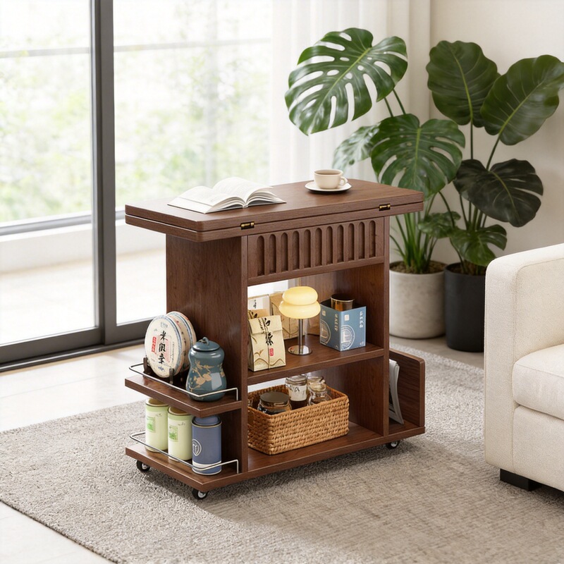 Mobile Small Coffee Table Side Table Sofa Side Storage Living Room Bedroom Home Small Apartment Removable Cart Stacking Table