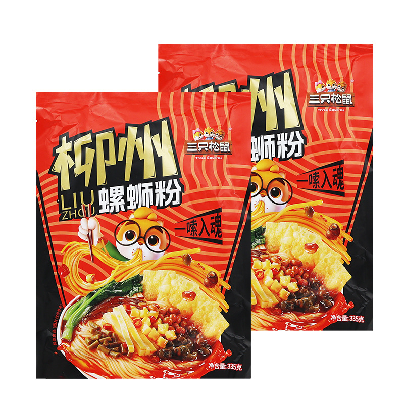 三只松鼠螺蛳粉335g柳州正宗特产螺蛳粉方便速食香辣夜宵包邮