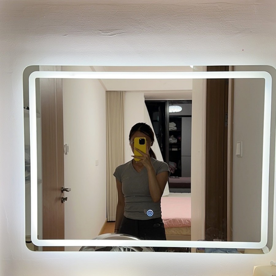 Led Light-Emitting Smart Bathroom Mirror, Anti-Fog Makeup Mirror, High-Definition Glass Bathroom Mirror, Cross-Border Hot Selling