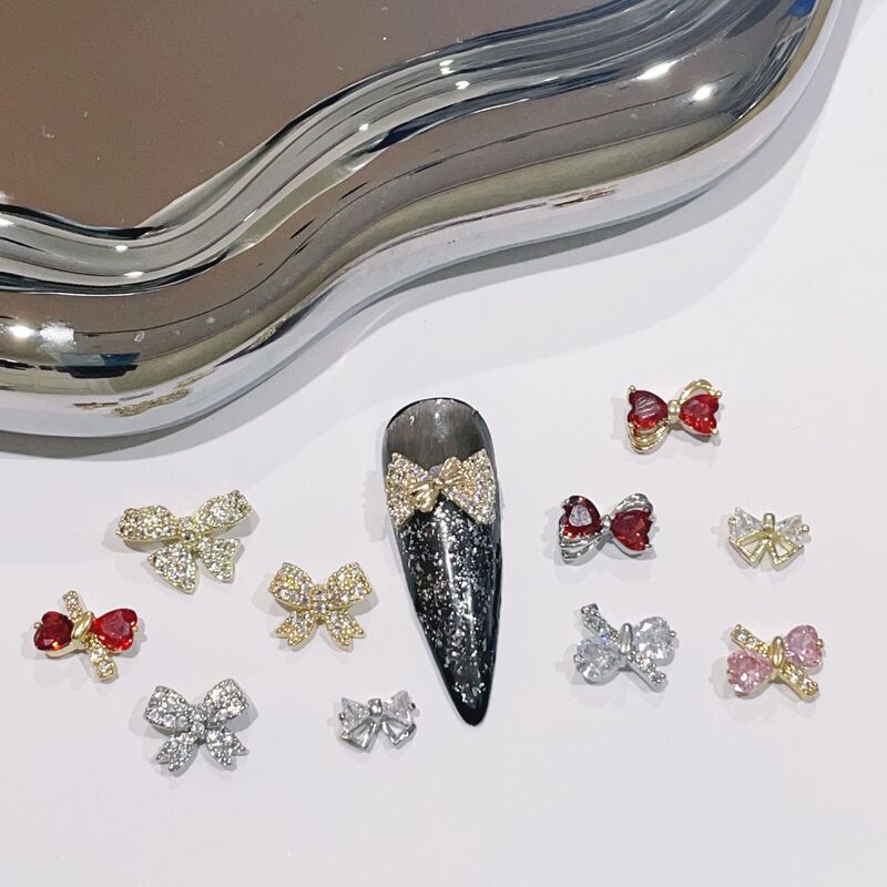 New LZ French British Style Bow 62 Design DIY Wear Armor Patch Accessories Zircon Nail Jewelry Factory