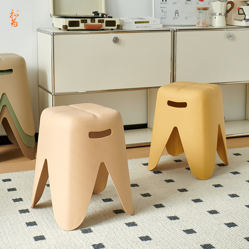 Plastic stool household thickened stackable round stool modern…