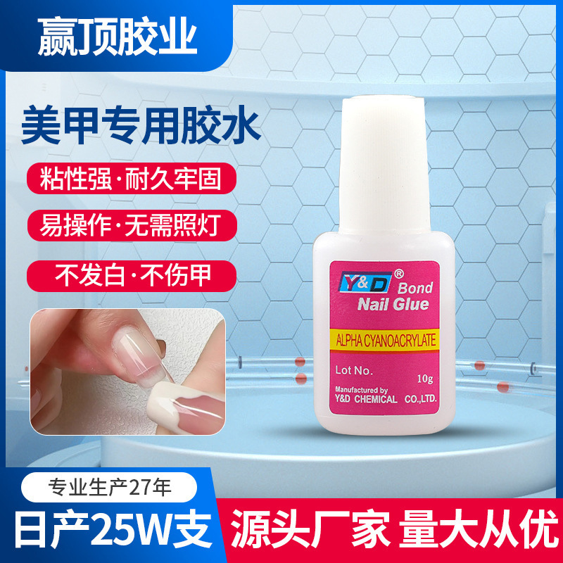 Ready-Made Nail Salon Special Glue Nail Glue with Strong Stickiness and Brush Head Manicure Glue Cross-Border Fake Nail Stickers
