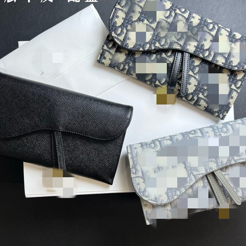 D Brand Genuine Leather Monogram Chain Wallet Mini Woc Two-In-One Clutch Shoulder Crossbody Long Wallet