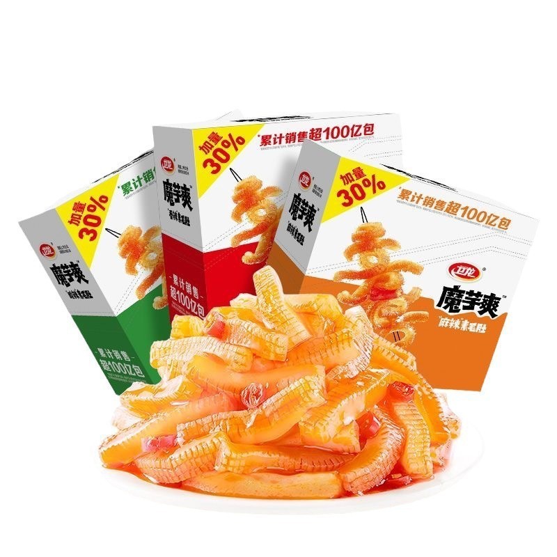 卫龙魔芋爽素毛肚盒装1盒整箱魔芋丝香辣麻辣零食小吃休闲食品|undefined