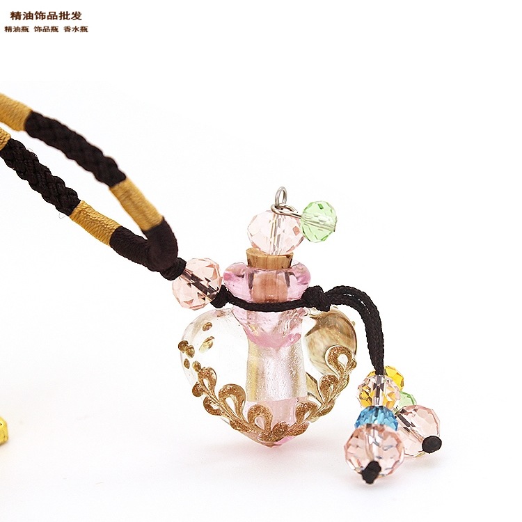 精油饰品网砚都珠宝心形粉红色巴洛克瓶双扣绳项链1.jpg