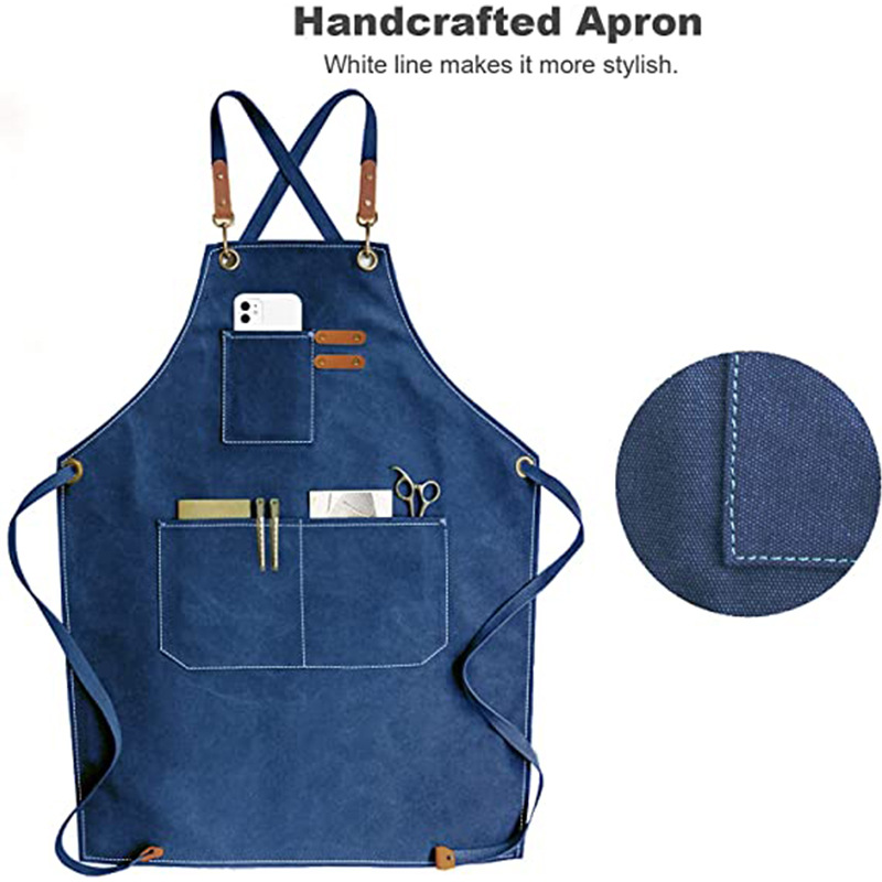Delantal de lona gruesa para comercio transfronterizo, ajustable, para peluquería, ropa de trabajo, jardinería, carpintería, barista, venta al por mayor