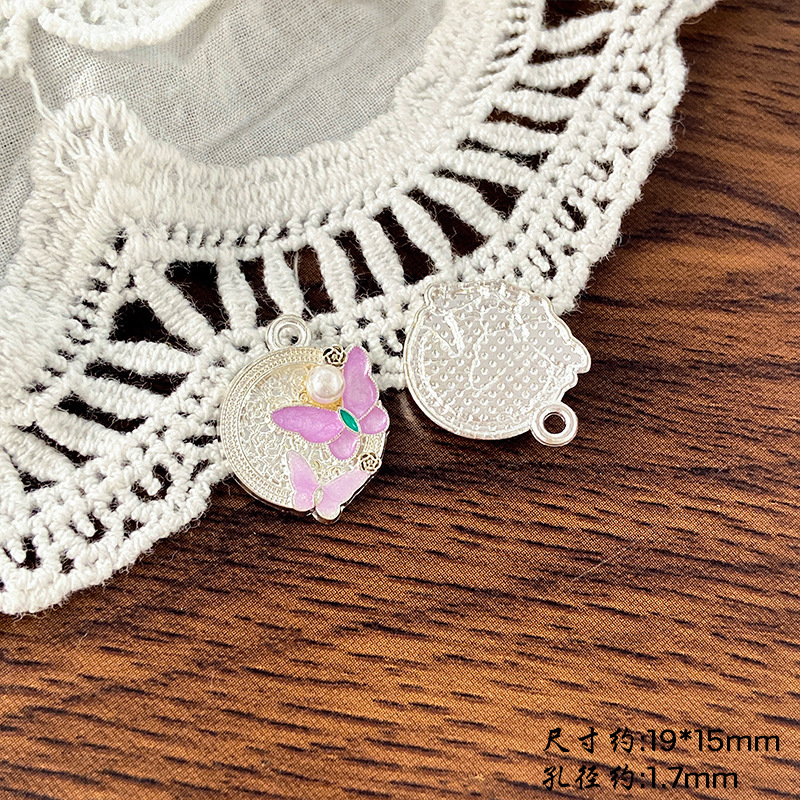 ハイエンドのレトロなフランスのモネの庭の油絵花蝶ペンダント diy ネックレスブレスレット耳ジュエリーアクセサリー|undefined