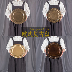 Retro carved tray ornaments gourmet jewelry decoration storage photo photography background ins style props