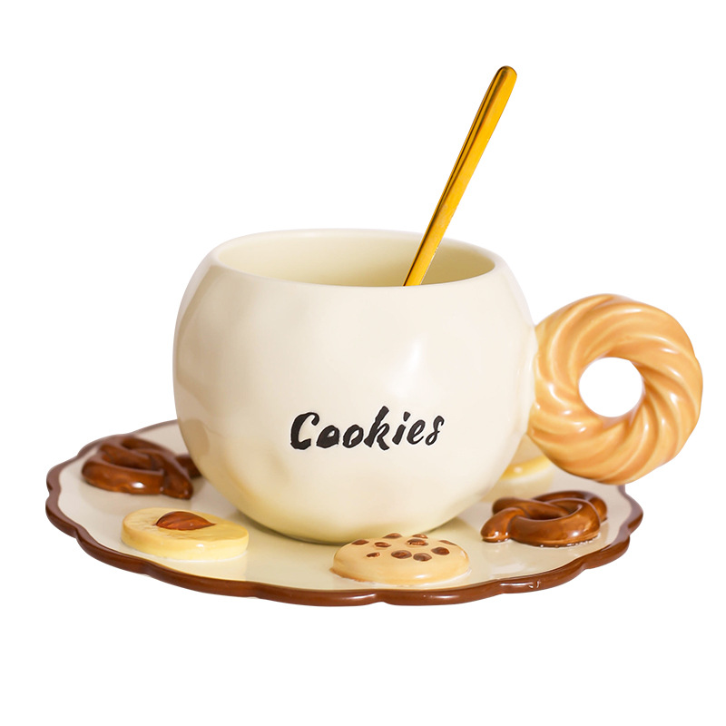 Nordecoins crema de cerámica taza de café plato de alta sensación de diseño creativo taza de café caja de regalo al por mayor