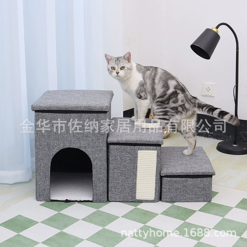 Взрывной питомец лестница третьего порядка для хранения лестница Складная собачья будка Нескользящая Кошачий диван-кровать ступени для игры в кошачий будка