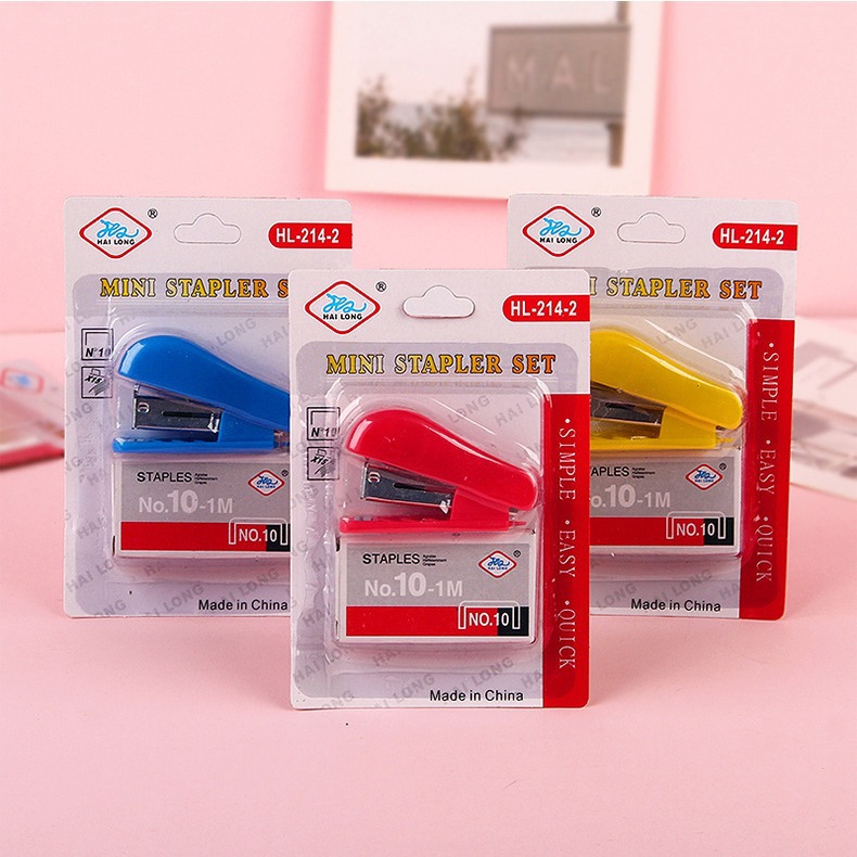 Mini grapadora traje lindo grapadora de tamaño pequeño estudiante papelería al por mayor traje grapadora al por mayor