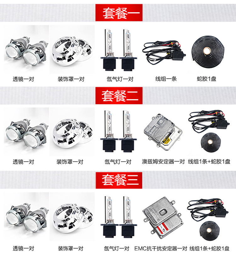 H4 H7 Bi-xenon Projector Lens LED Headlight Conversion